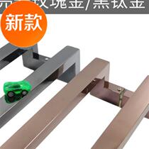 Square tube double curved matte black stainless steel brushed glass door wooden door handle with u frame door ktv office door handle