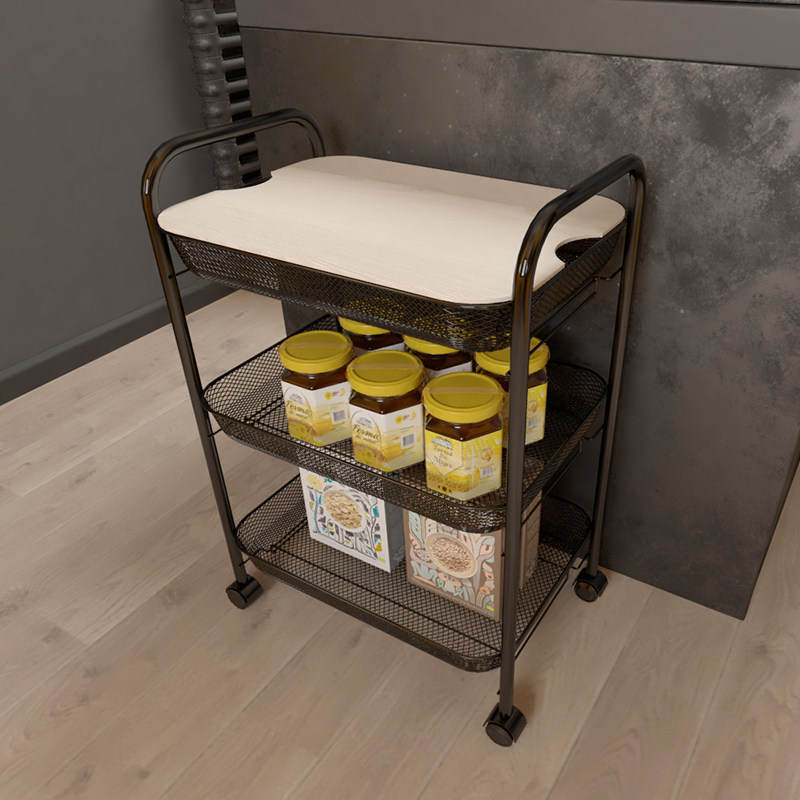 Beauty Beauty Hair Stroller Merfa Iron Art Three Floors Beauty Salon Small Cart Mechia Tattoo Tool Car Shelf Multilayer-Taobao