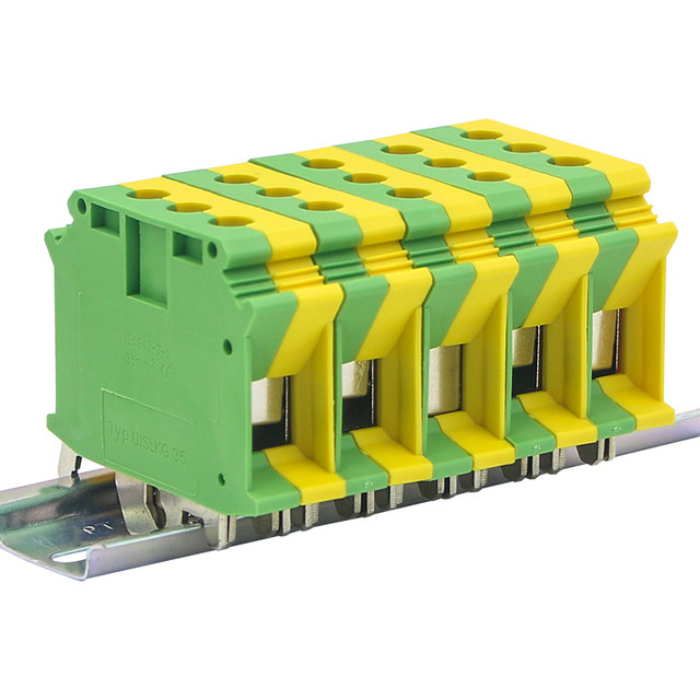 Uslkg Two-Color Terminal Block Uk2.5 Ground Rail Type Universal Voltage Yellow Green Pe2.5/3/5/6/10