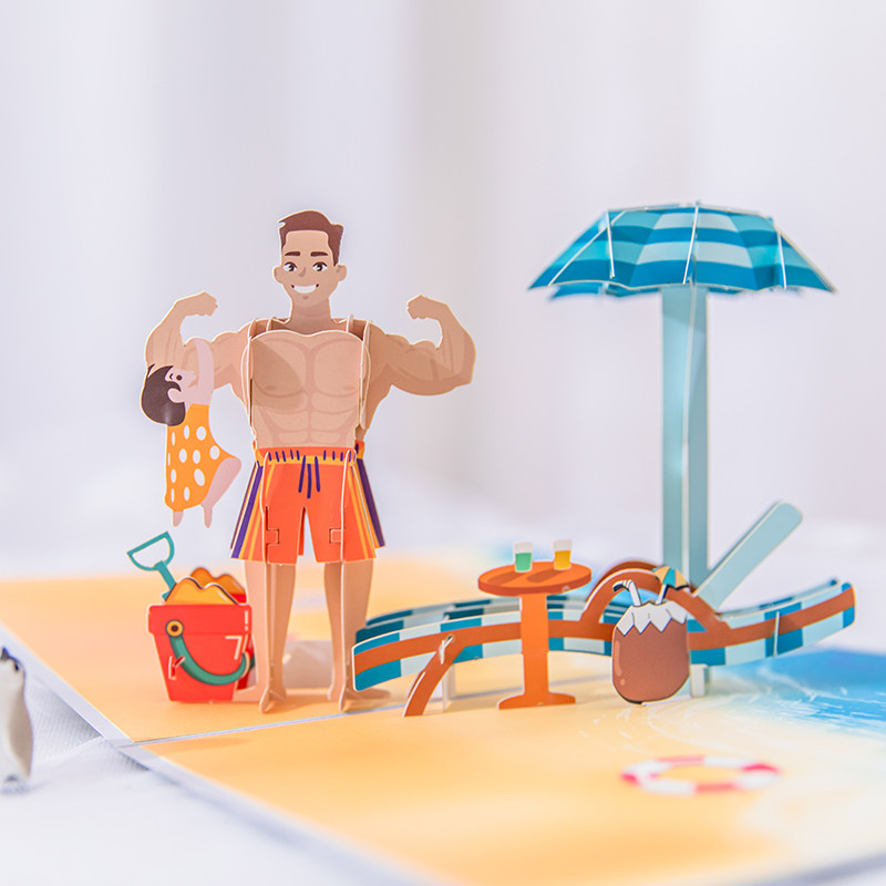 Creative Thanksgiving Father's Day Greeting Card Stereo 3D Handmade Father's Birthday Blessing Gift Advanced Sense Blessing Card