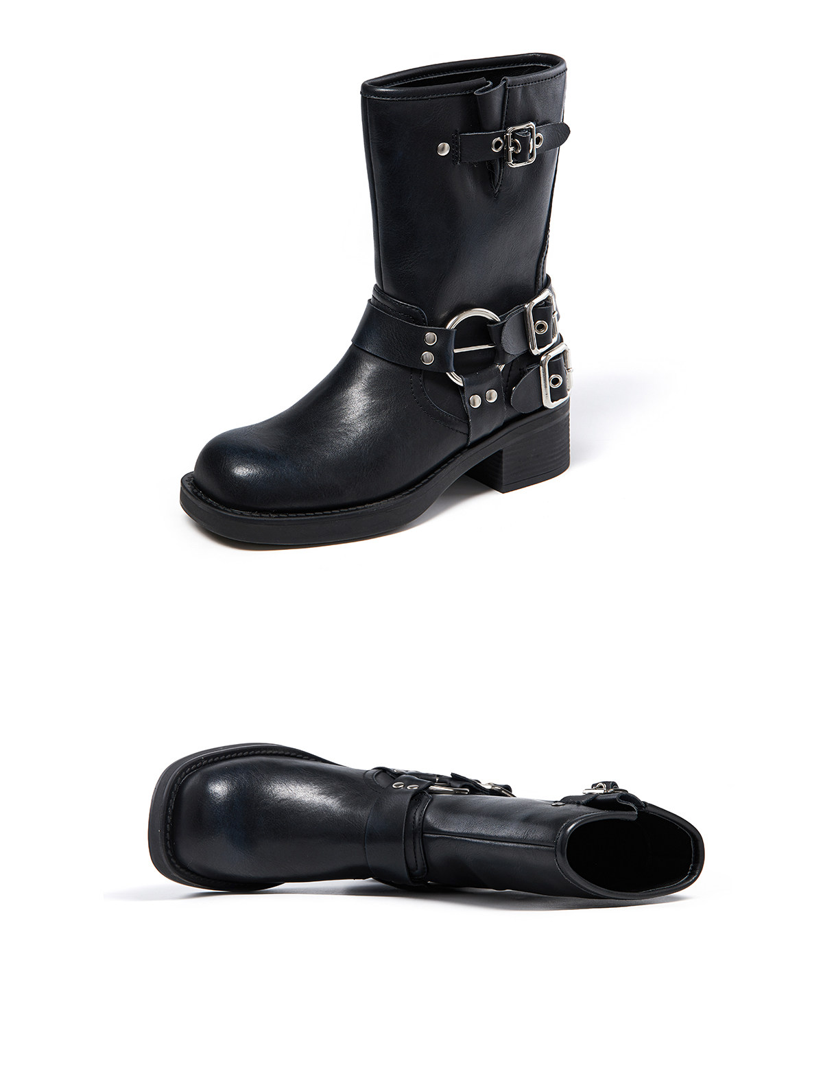 Западные Boots fed厚底短靴秋季新款女靴工装靴机车靴棕色皮靴女款r0904-zca205