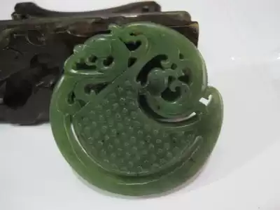 Hetian Jade double-sided industrial Dragon and Phoenix brand Jade Pei Jasper Xinjiang pendant