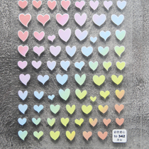 Japanese Tomoni net red manicure white color star heart beating heart ultra-thin sticker nail sticker jewelry