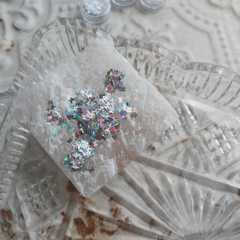 Sannail Japanese nail red book net red butterfly silver bright flakes ultra-thin laser nail decorations