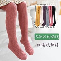 Girls Even sock bottom pants thin down autumn and outside wearing foreign air 3-4-5-year-old baby dance conjoined stockings with underpants socks 6