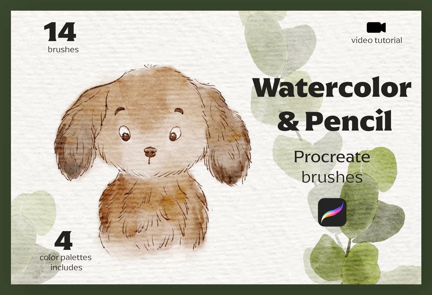 B14 14款铅笔procreate水彩笔刷包含色卡水彩纸纹背景笔刷 Watercolor Pencil Procreate Brushes 彩月 B14 14款铅笔procreate水彩笔刷包含色卡水彩纸纹背景笔刷 Watercolor Pencil Procreate Brushes 彩月