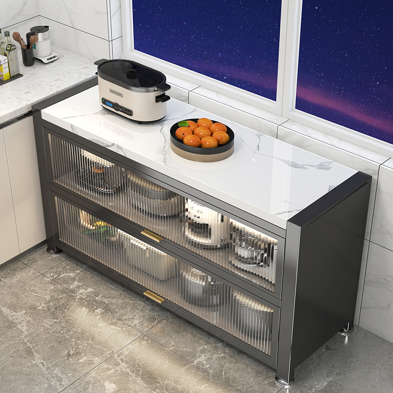 Slate Kitchen Storage Rack, Floor-Standing Multi-Layer Multi-Functional Storage Cabinet, Integrated Wall-Mounted Storage Cabinet for Pots, Bowls, and Side Dishes Slate Kitchen Storage Rack, Floor-Standing Multi-Layer Multi-Functional Storage Cabinet, Integrated Wall-Mounted Storage Cabinet for Pots, Bowls, and Side Dishes