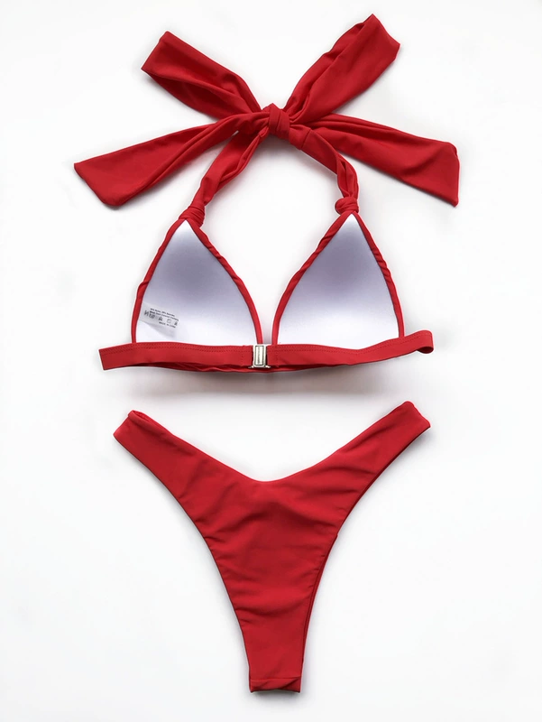 2020 Âu Mỹ phong cách nóng bỏng túi cứng phụ nữ bikini đi biển sexy kỳ nghỉ tam giác đồ bơi bikini xẻ tà - Bikinis