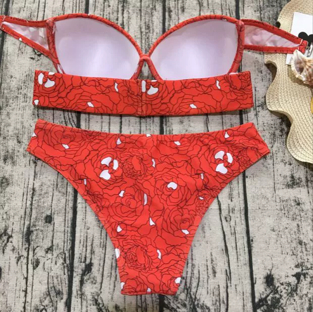 2018 tốc độ bán bikini mới châu Âu và Mỹ màu đen túi cứng chia áo tắm nữ đồ bơi bikini