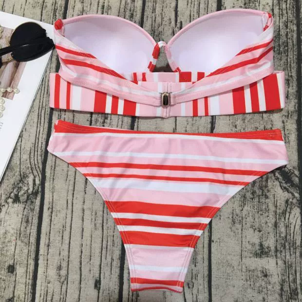 2018 tốc độ bán bikini mới châu Âu và Mỹ màu đen túi cứng chia áo tắm nữ đồ bơi bikini