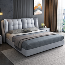 Technology cloth bed master bedroom modern simple small apartment double bed soft bed bed bed big Nordic light luxury solid wood cloth bed