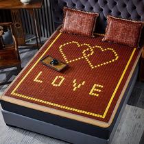 High-end three-piece summer mahjong mat set carbonized 18m double bed mahjong mat with 15m folding bamboo mat