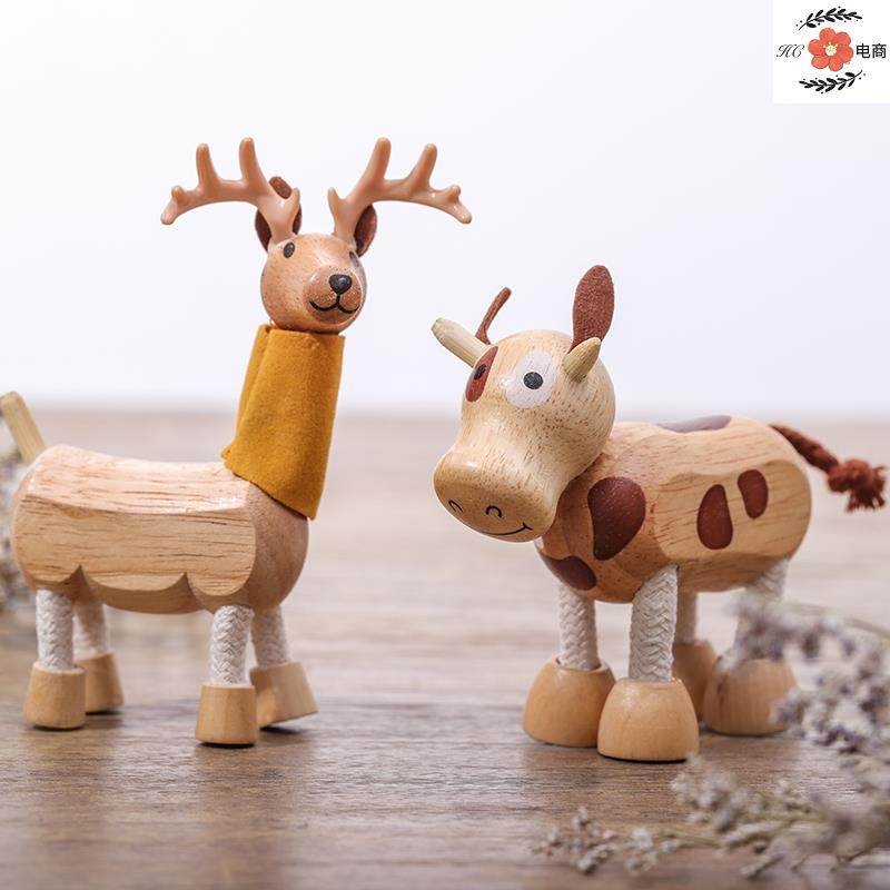 Wooden toys with wooden tail boxes with living room creative doll decorations for children's home decorations