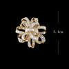 Japanese and Korean Fashion Copper Inlaid Zircon Flower Brooch, Personalized and Creative, Elegant Suit and Cheongsam Brooch Accessory, Wedding Corsage
