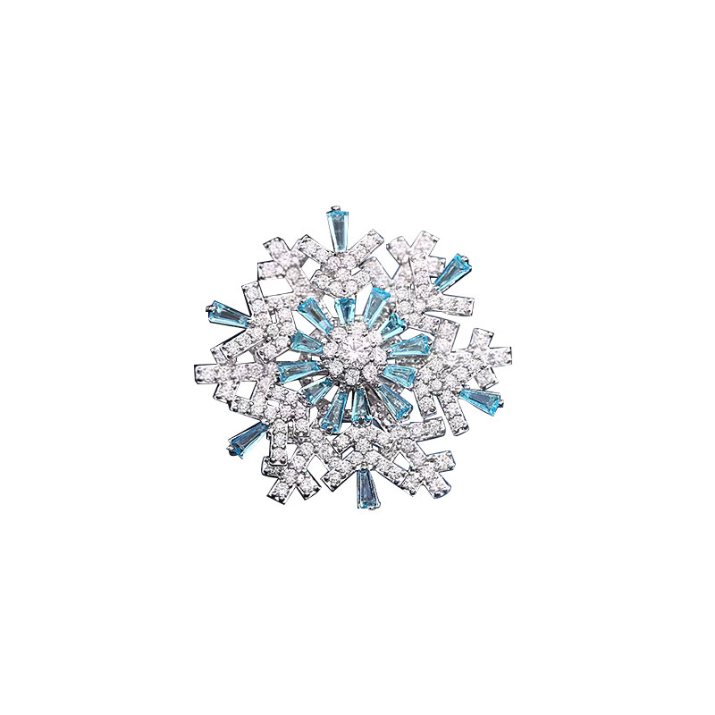 Time Flies and Luck Changes, Rotating Snowflake Brooch, High-End Women's Design, Niche and Exquisite Suit Brooch, Birthday Gift