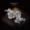 New Heavy Industry Micro-Paved Zircon Camellia Flower Brooch Luxury Elegant Coat Women's Suit Accessories Dinner Corsage