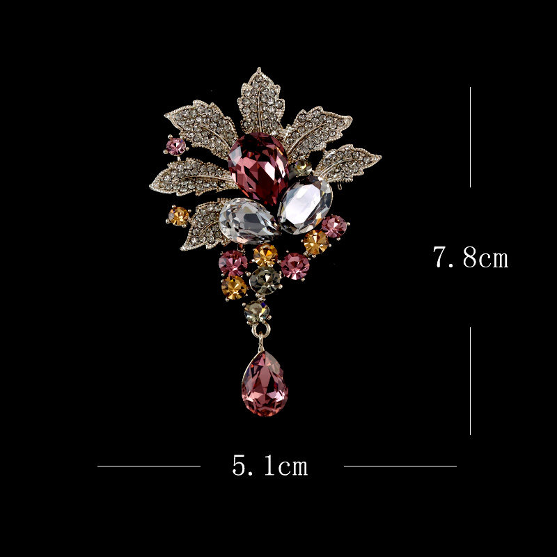French-Style Artistic Luxury Crystal Coconut Tree Brooch for Women, High-End Suit Accessory Pin, European and American Coat Brooch