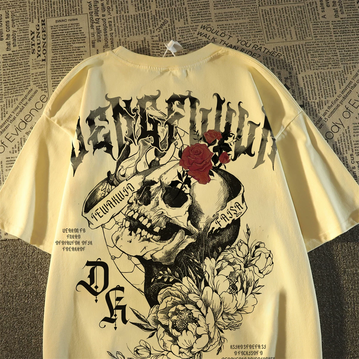 Retro cotton summer short sleeve T-shirt, American style, European style