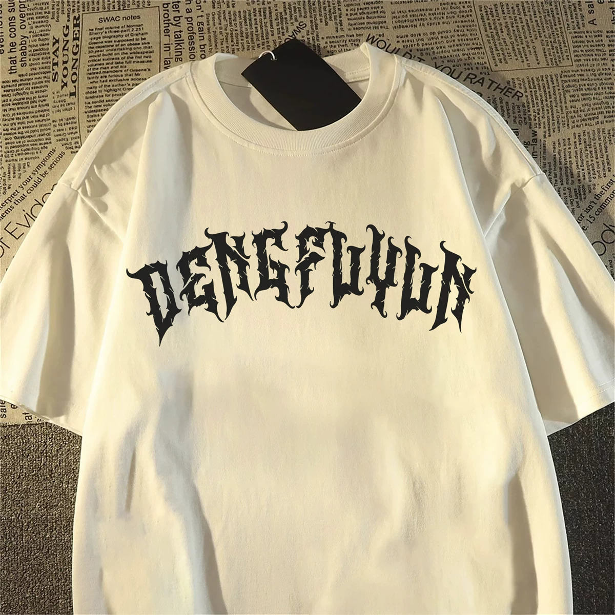 Retro cotton summer short sleeve T-shirt, American style, European style