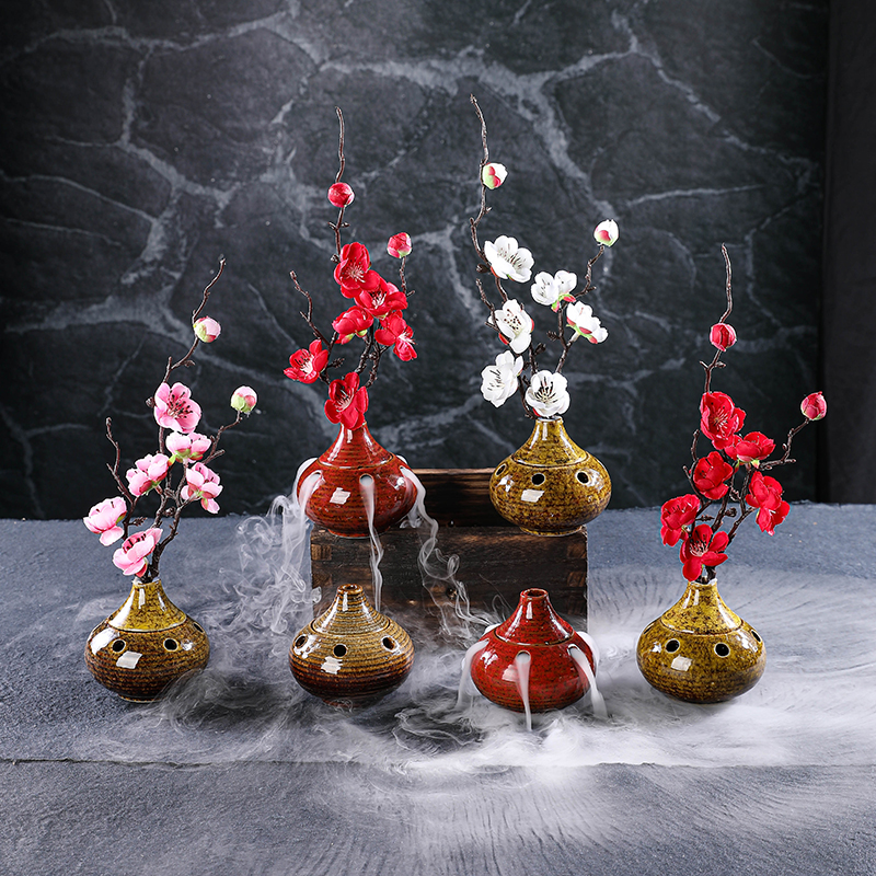 Hotel Sashimi Hem Tray Decorated with flower and grass Dry ice Small pot dishes Cold dish cold dish Decorated Flower Tray Style Small Pendulum