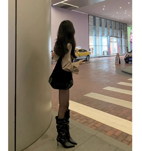 Высокие высокие сапоги с заостренным носом, европейский стиль