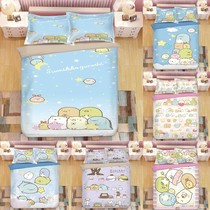 Net Red Corner Bio Bed Four Pieces Cute Cartoon Kitty Quilt Cover Student Dorm Room Single Three Sets Young Girl