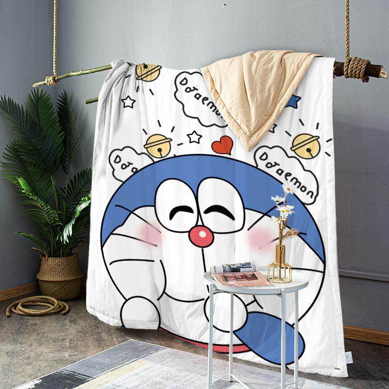 Children's anime doraemon summer air-conditioned room cover quilt pure cotton thin quilt student dormitory single cotton summer cool quilt