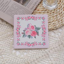 Bow rose maiden heart Japanese placemat tea coaster square bowl mat tea table tea tray home decoration ornaments