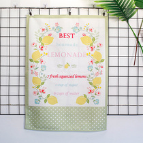 Green polka dot hanging picture background cloth ins wind decorative cloth living room lemon small earth tapestry tapestry wallcloth