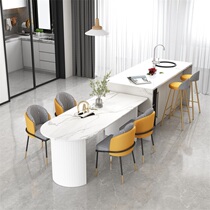 Rockboard Island Terra table One Nordic minimalist high-end light lavish rectangular small family Type half oval leaning against wall dining table