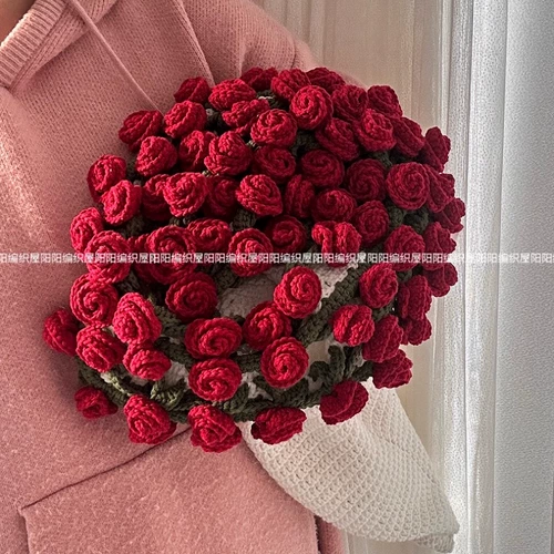 Плетеное одеяло, набор материалов, диван на день матери, «сделай сам», связать своими руками, розы, букет, подарок на день рождения