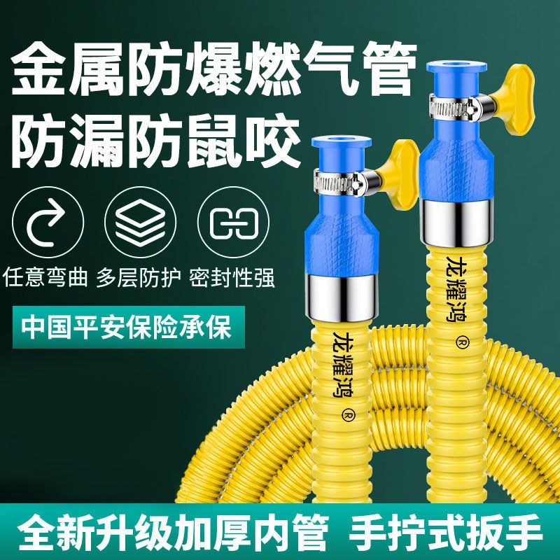 Household gas pipe gas pipe natural gas pipe liquefied gas pipe gas stove pipe water heater connection metal hose