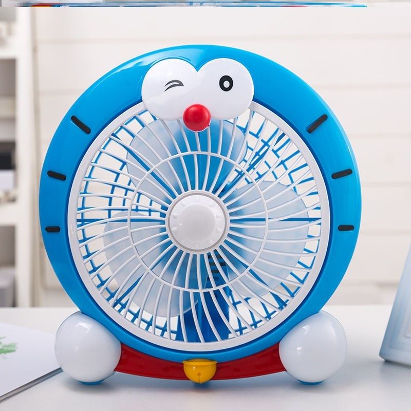 Doraemon small fan Doraemon fan charging Doraemon fan cute wind big silent household type