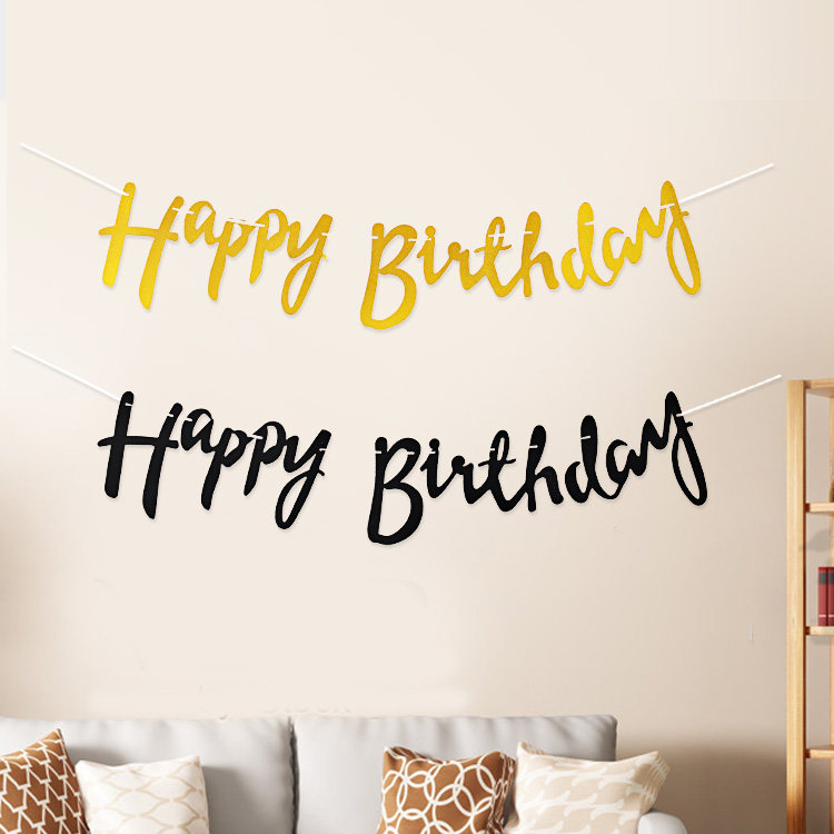 Baby's anniversary party happy birtday lays flag background wall decoration