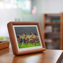 定制简约实木制榫卯木质相框 沙比利圆角弧7810寸画框摆台LOGO