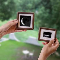 Custom Black Walnuts Solid Wood Rounded Corner Mini Swing Table Photo Frame Wash Photo Print Moon Moon Moon Print 6 Children Photos