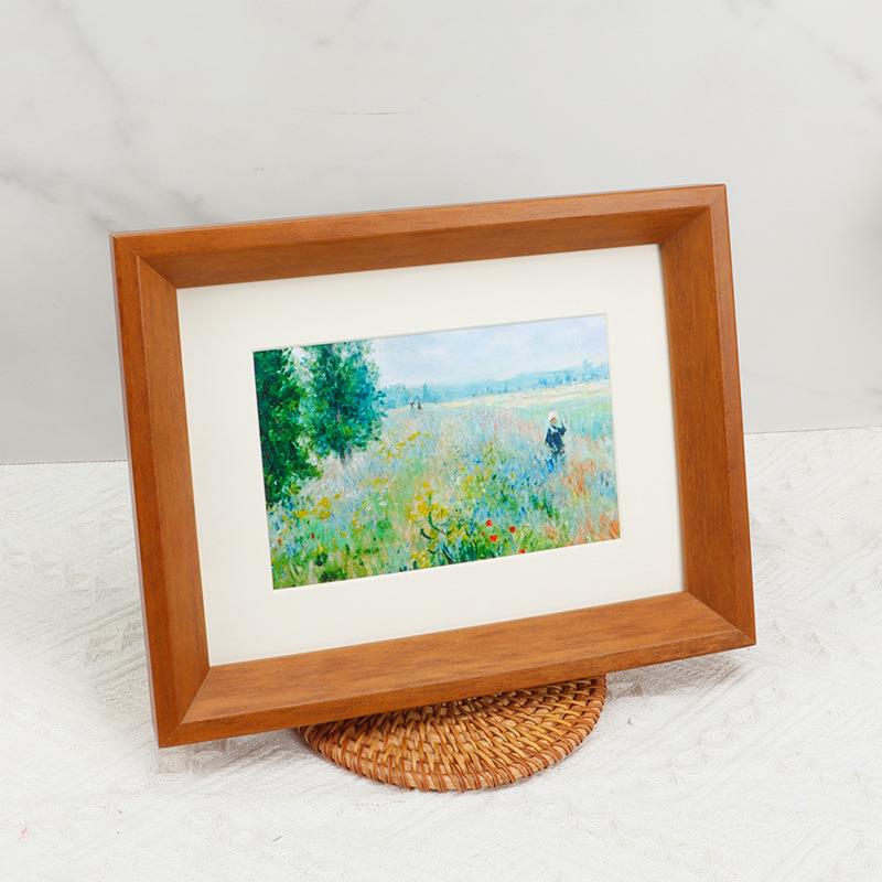 Solid wood wall-mounted photo frame ins simple style desktop tabletop 6 7 8 10 inch a4 four open 8 open framed picture frame