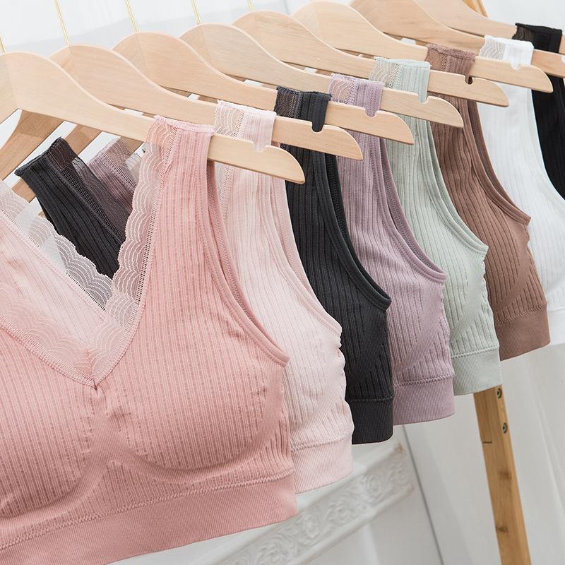 Spring Summer New Lace Beauty Back Wrap Chest Smear no steel ring Sexy U type beauty back vest V collar lingerie woman