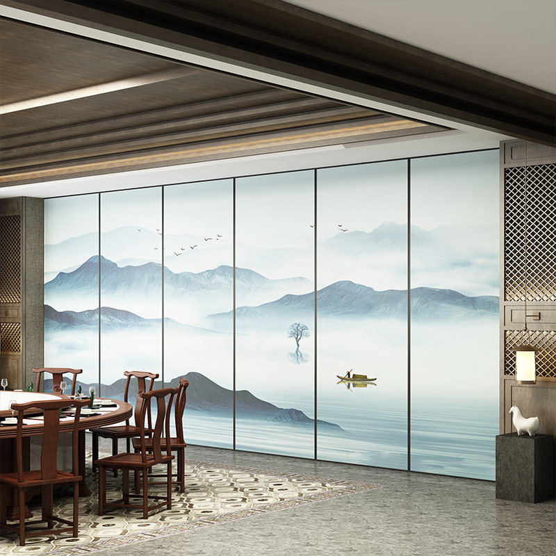 Hotel event partition wall banquet hall hotel private room soundproof mobile screen folding door office high partition wall