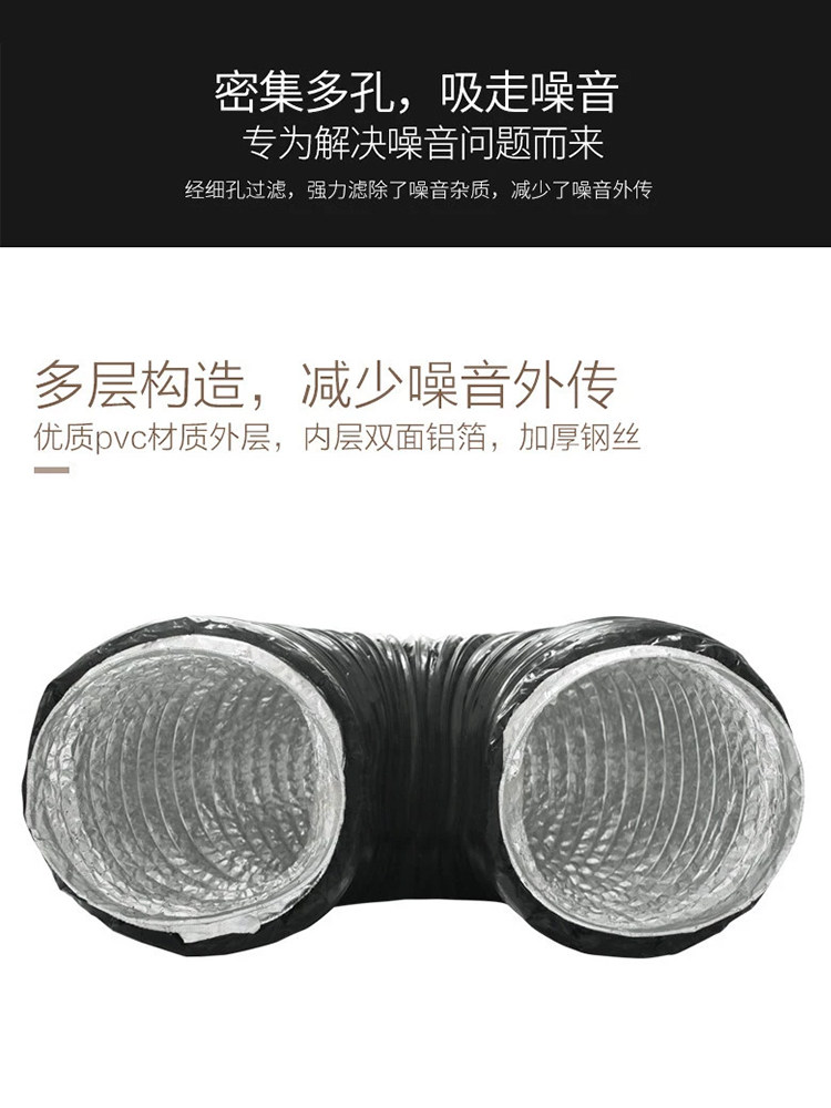 Fresh Air System Silencer Pipe Air Conditioning Duct Fan Outlet Noise Reduction Pvc Aluminum Foil Soft Connection Silencer