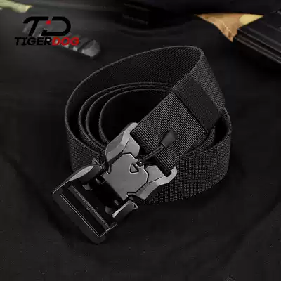 TigerDog outdoor nylon men's belt Woven canvas belt multifunctional automatic magnetic buckle Tactical military record
