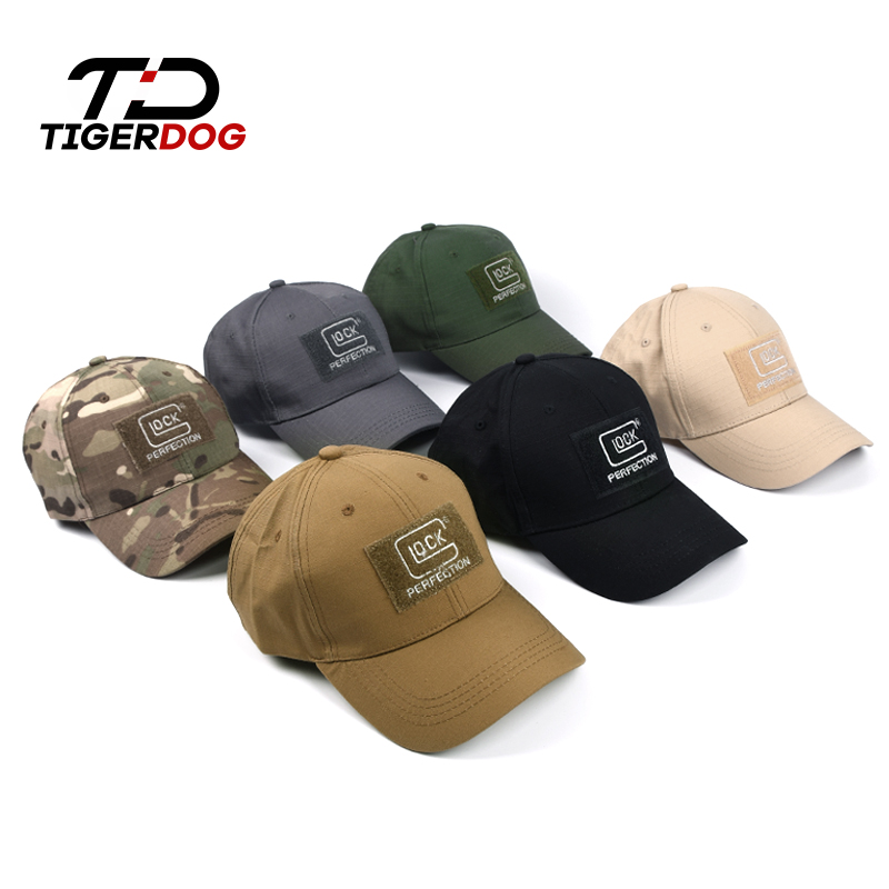 TigerDog Tactical Baseball Cap GLOCK Military Fan Training Hat Outdoor Sport Hat Male and Female Sunscreen Duck Tongue Hat