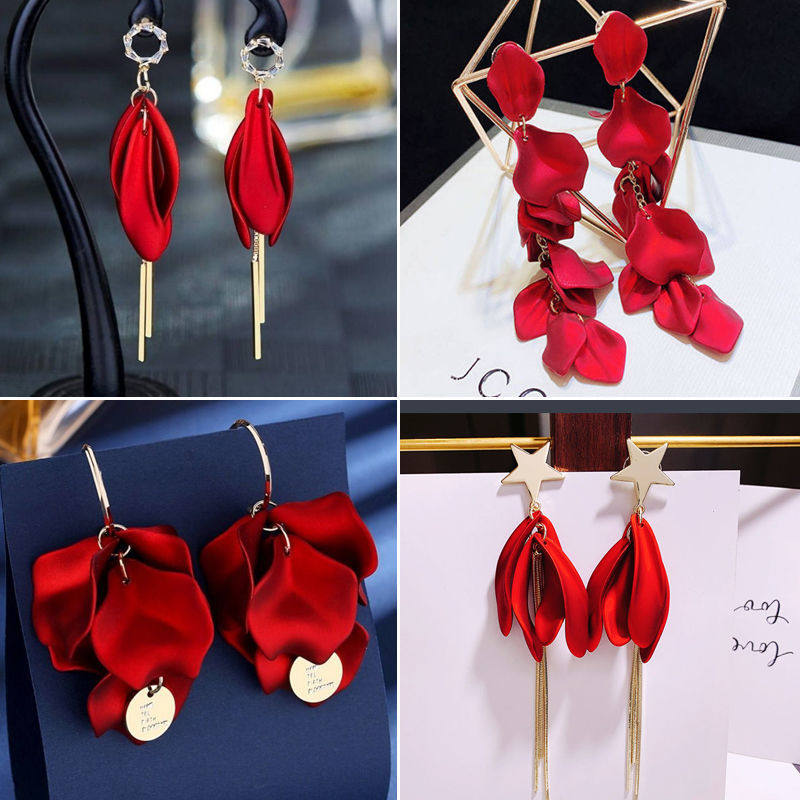 Net red bride earrings 2021 new fashion earrings temperament elegant atmosphere high-end face small
