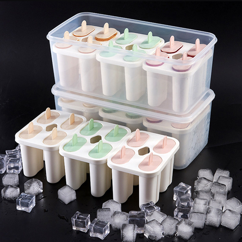 Ice Cream Molds Food Grade Silicone Gel Large Numbers Home Homemade Children Ice Cream Ice Stick for Ice Frozen Cold Drink Ice Cream