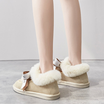 B L WALKER rabbit hair snow boots female 2020 new all-match warm bread cotton shoes female thickened plus velvet