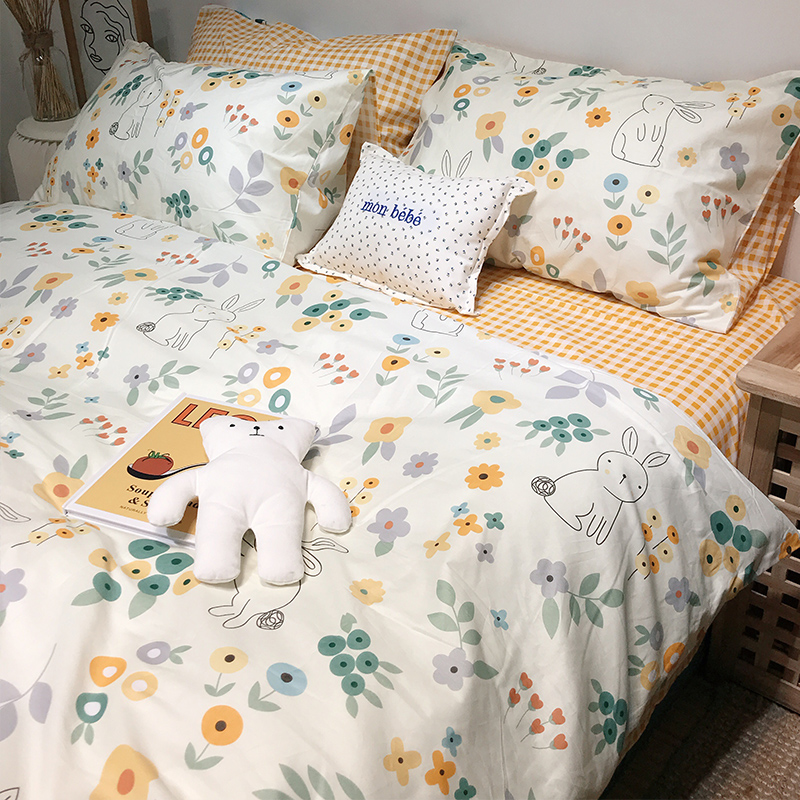 Whole cotton quilts in single piece 200x230 Summer single 1 5 m Children 100% Pure cotton quilt cover Dormitory Three-four sets