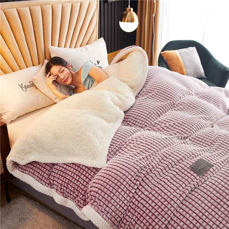 Milk Suede Quilt Cover Single Piece Winter Thickened Warm Coral Suede Flannel Flannel Plush Quilt Cover Single Winter