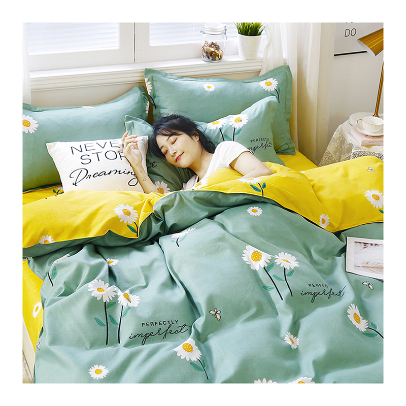 Washed cotton four pieces Summer Bed bedding Wool Quilt Cover Bed Single Student Dormitory All-cotton Pure Cotton Three type