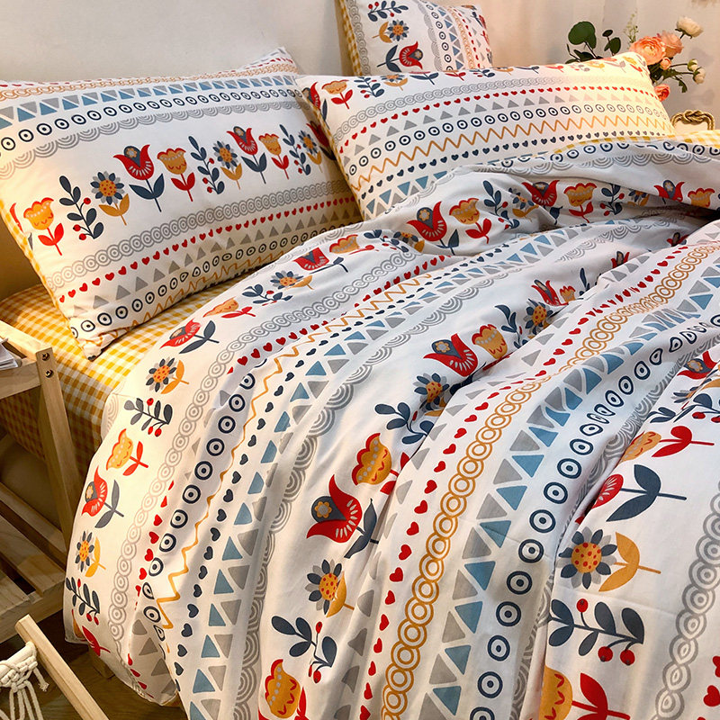 Small flower pure cotton quilt cover single piece all-cotton 150x200 quilt cover 1 8 m single double with three sets of four sets summer days