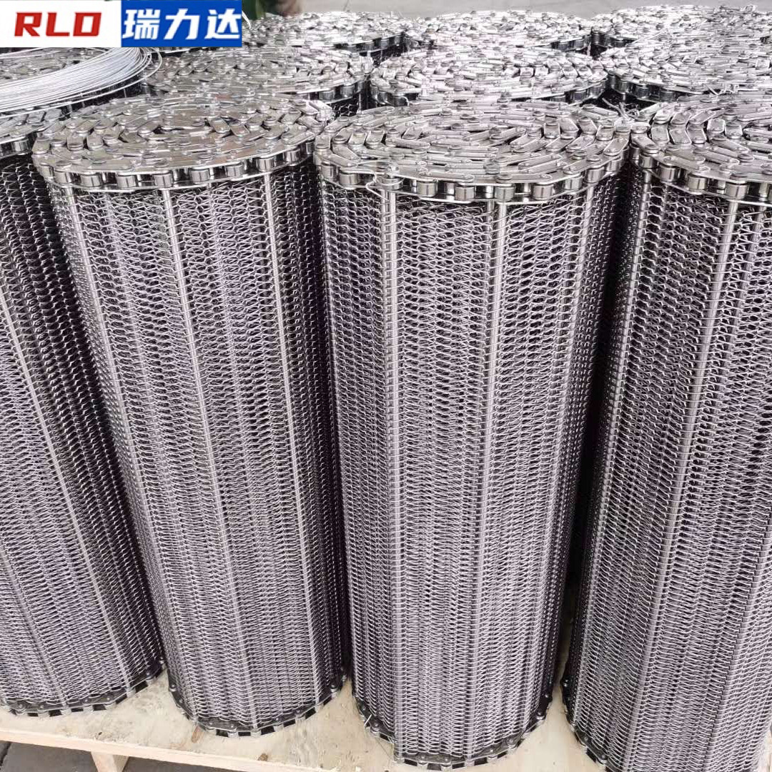 Cleaning and drying mesh belt conveyor belt customized high temperature resistant tunnel furnace baking chain type 304 stainless steel conveyor belt
